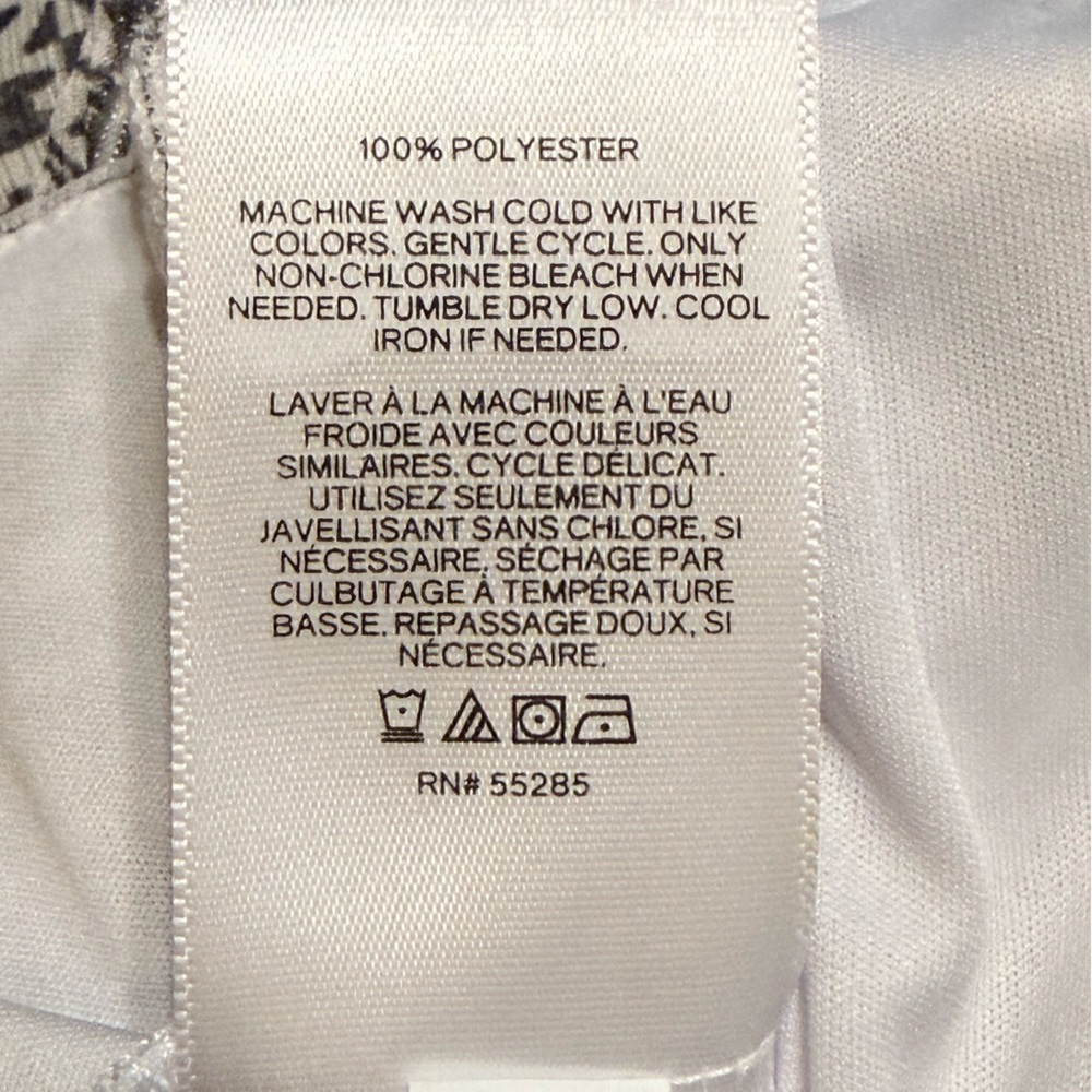 Express White Geometric Patterned Tie-Front Blous… - image 8